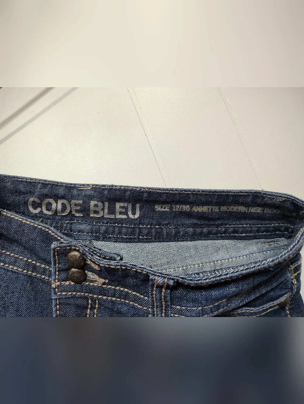 Code Bleu Annette Modern Rise Bootcut Jeans Size 12/30 Tall 35 Inseam Y2K Vibe
